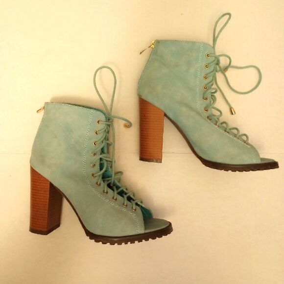 - Love Athena high heel open toe lace up ankle boots - Picture 4 of 10